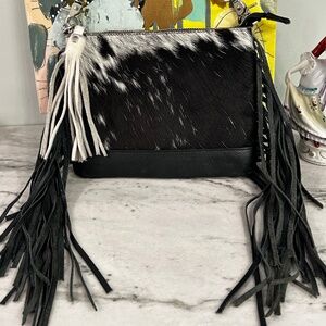 EUC Raviani Genuine Cowhide Cross Body with Fringe